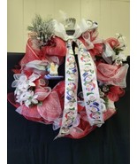 Merry Christmas Deco Mesh Wreath 24” Diameter Hand Made  - €29,72 EUR
