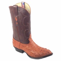 1 99 02 03 Los Altos Boots Exotic Cognac Caiman Horn Leather J-Toe Boots - £332.28 GBP