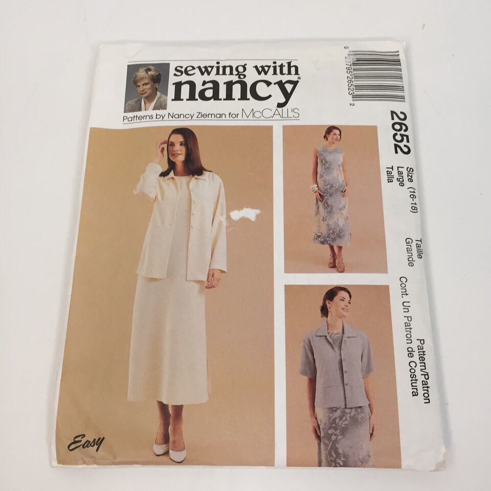 Primary image for McCall's 2652 Size 16 18 Misses' Dress Unlined Jacket