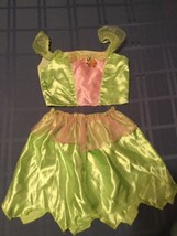 Size 4  6x  Disney Fairies Tinkerbell dress costume 2 piece set green - £15.16 GBP