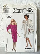 Simplicity Sewing Pattern 8731 Misses Semi-Fitted Dress+Coat Size NN 10-16 Uncut - £7.43 GBP