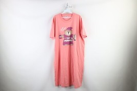 Vtg 90s Streetwear Womens OSFA Bear I Don&#39;t Do Mornings Night Sleep T-Shirt USA - £28.09 GBP