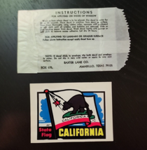 BAXTER LANE CO California State Flag VTG Travel Luggage Water Decal Stic... - $39.59