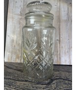 Vintage 1983 Planters Peanut Anchor Hocking Glass Jar with Lid Canister - €15,40 EUR