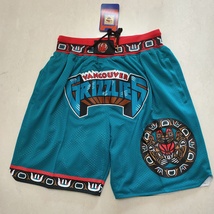 Vancouver Grizzlies Basketball Shorts with Pockets Green S-3XL - £40.22 GBP