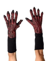 Devil Hands Gloves Red Monster Lucifer Latex Halloween Accessory Costume G1045 - £34.55 GBP
