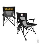 Pittsburgh Steelers Hand Arm Chair Black NFL Tailgating Camping Cup Holder - $98.99