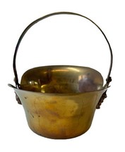 Vintage Solid Brass Basket for Flowers or Fruits with Grapes and Leaves ... - $74.84