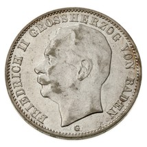 1912-G Allemand États Baden 3 Mark (About Hors-Circulation, Au ) Km #280 - $1,292.70 MXN