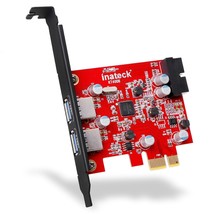 Inateck 2 Port PCIe USB 3.0 Card with Internal USB 3.0 20-Pin Connector ... - $39.99