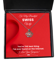 Necklace Birthday Present For Swiss Wife - Jewelry Crown Pendant Gifts From  - £39.78 GBP