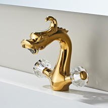 Gold PVD finish bathroom basin sink dragon faucet single hole mixer tap ... - $2,241.64 MXN