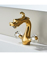 Gold PVD finish bathroom basin sink dragon faucet single hole mixer tap ... - $2,241.64 MXN
