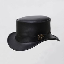 Marlow | Men&#39;s Leather Top Hat | Horn Hook Buckle Hat Band 100% Genuine ... - $39.27+