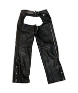 FMC Large Unisex Black Leather Motorcycle Chaps - $72.00