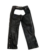 FMC Large Unisex Black Leather Motorcycle Chaps - £56.63 GBP