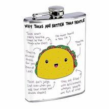 Taco Hip Flask Stainless Steel 8 Oz Silver Drinking Whiskey Spirits Em3 - £7.99 GBP