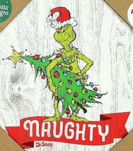 Dr Seuss Mr Grinch Holiday Wall Desk Art 8&quot; x 8&quot; Wood NWT - $23.36