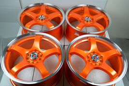 New DDR Fuzion 17x7.5 5x100/114.3 Orange Polished Lip 17" Wheels Rims (S... - $739.00