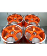 New DDR Fuzion 17x7.5 5x100/114.3 Orange Polished Lip 17" Wheels Rims (S... - $739.00