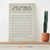 The Woman In The Arena Wall Art Theodore Roosevelt Quotes Motivational Sign-PB93 - $24.65+