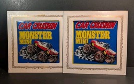 2x Vintage 80s/90s carnival prize - &quot;Car Crushin Monster Mini&quot; 6x6 Glass... - £9.88 GBP