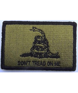 Gadsden OD Green DTOM flag Patch 3&quot;x2&quot; Inches Hook and Loop backing - £4.69 GBP