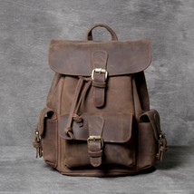 OYIXINGER Leather Backpack Crazy Horse Cowhide Bags For Women Handmade Backpa Fo - £139.75 GBP