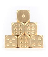 Square 15MM Copper 6-Sided Game Dice 10pcs Set Brass Dices Manual Polish... - £21.35 GBP