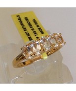 Five-Stone Ouro Preto Diamond Cut Oval Topaz 14KYG / Sterling Silver Rin... - $41.14 CAD
