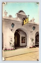 Entrance La Guerra Studios Santa Barbara CA Hand Colored Albertype Postcard C17 - £3.97 GBP