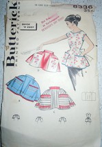 Vintage 1950s Butterick Apron One Size Only #8336 - £4.71 GBP