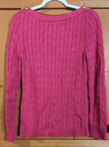 Lauren Ralph Lauren Womens Petite M Pink Cable Knit Boat Neck Sweater w/... - £17.01 GBP