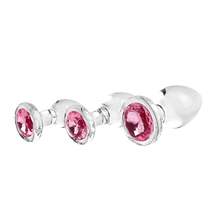 Adam &amp; eve pink gem glass plug set - £56.71 GBP