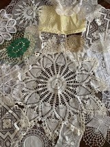 Vintage Crocheted Lace Handmade Various Sizes Doilies Scalloped Swedish - $44.28