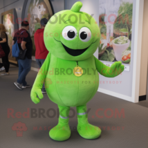 Lime Green Plum mascot costume character dressed with a Corduroy Pants and Keych - £992.61 GBP