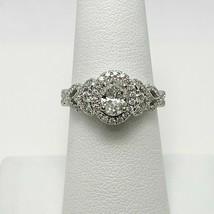 2.75Ct Oval Halo Simulated Diamond Engagement Ring Solid 14k White Gold Size 5 - $234.55