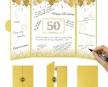 Gold Happy 50Th Birthday Alternative Signature Congrats Certificate Gold... - $29.99
