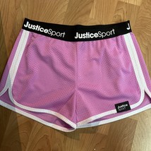 NWOT Justice Girl&#39;s Size 10 Fold-over Mesh Shorts Purple - £7.40 GBP