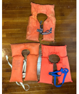 3 Vintage Lot Type II Life Jacket Floating Devices Red Head AK-1 Stearns... - £21.29 GBP