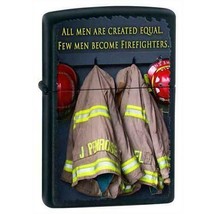 Zippo Lighter - Few Become Firefighters Black Matte - 852585 - $30.56