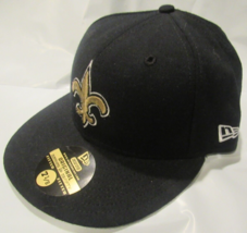 NWT NFL Reebok New Orleans Saints Sideline Fitted Hat Black Size 7 1/8 - £31.96 GBP
