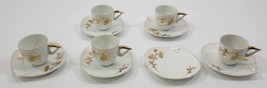 N) Vintage Incomplete Lot Golden Pine By Trend Demitasse Coffee Cup Saucer Japan - £39.68 GBP