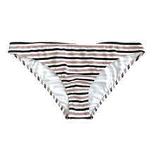 Shade &amp; Shore Striped Pique Cheeky Bikini Bottom Bathing Swim S M - $14.99