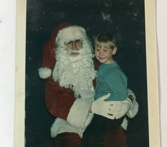 VTG  Christmas Photograph Mall Santa Clause Kids Children Photo Boy 1980s Color - £6.25 GBP