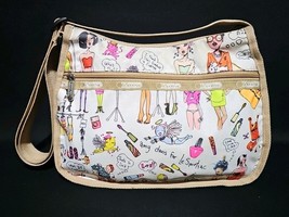 Amy Davis x LeSportsac Crossbody Bag Art Print Purse Colorful Girls Tote - $2,041.23 MXN