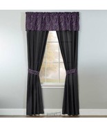 Zebra-5-Piece Window Set Microfiber Polyester Purple/Black 80X84 - $357.92 MXN
