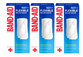 Band Aid Brand Of First Aid Products Rolled Gauze, 4 Inches By 2.5 Yards 3 Pack - £16.67 GBP