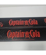 Captain Morgan &amp; Cola Rubber Bar Mat Lot Of 2 Black Red Spiced Rum Spill... - €16,94 EUR