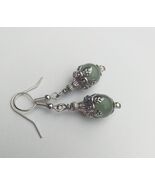 Jade earrings silver earrings Victorian earrings jade jewelry Nephrite e... - $47.88 CAD